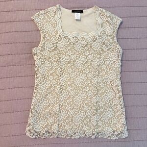 Jennie & Marlis Lace Women’s Top  Size Medium Cream Elegant